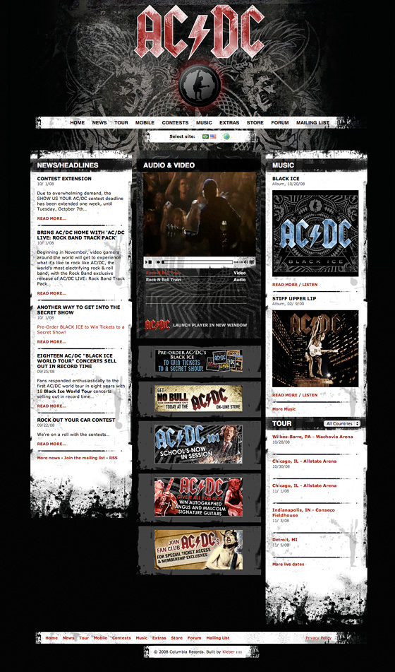 AC/DC homepage