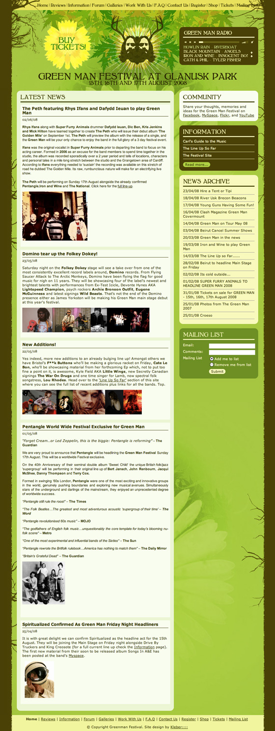 green man homepage