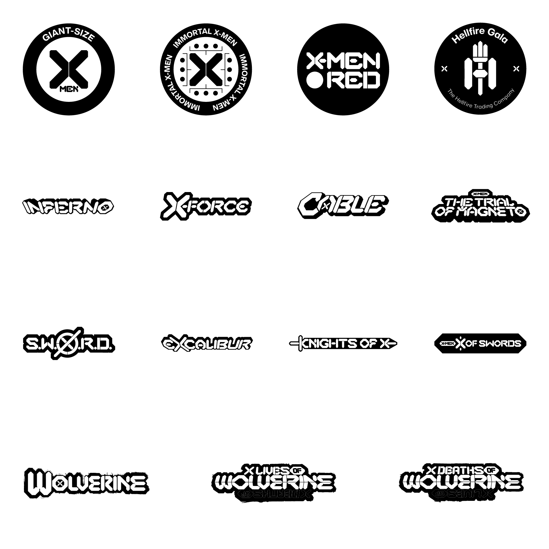 X-Men family logos